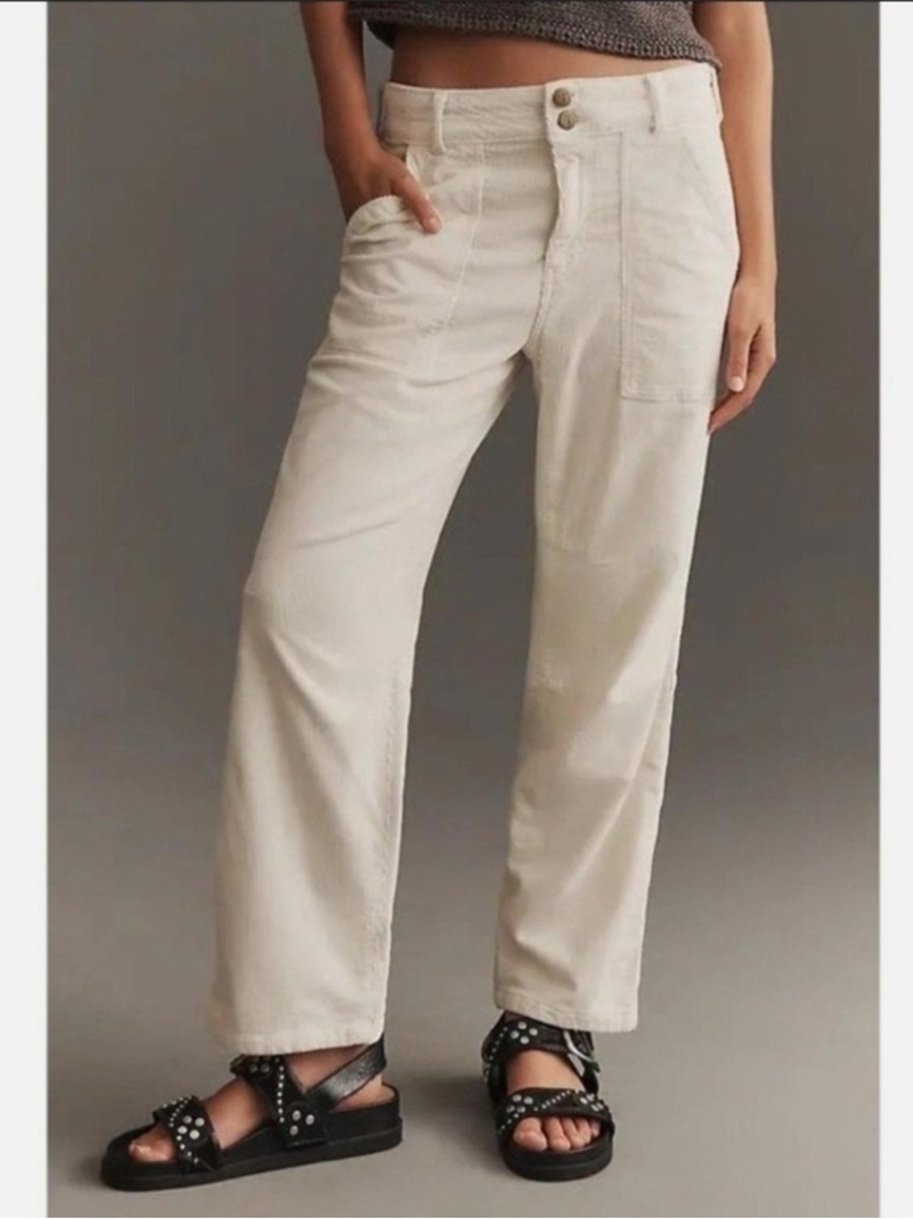 Pilcro by Anthropologie | Women’s Cream Corduroy Utility Pants 28
